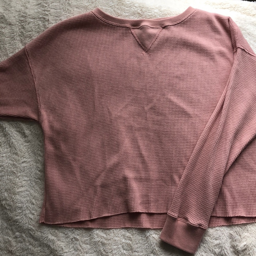 Light pink/blush colored boyfriend waffle tee!!